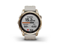 GARMIN Fenix 7S Sapphire Solar Kremowozloty tytan z jasnopiaskowym paskiem 010-02539-21 - 1467053 - zdjęcie 5